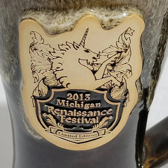 Grey Fox Pottery Stein 2013 Michigan Renaissance Festival Limited Edition - Picture 3 of 6